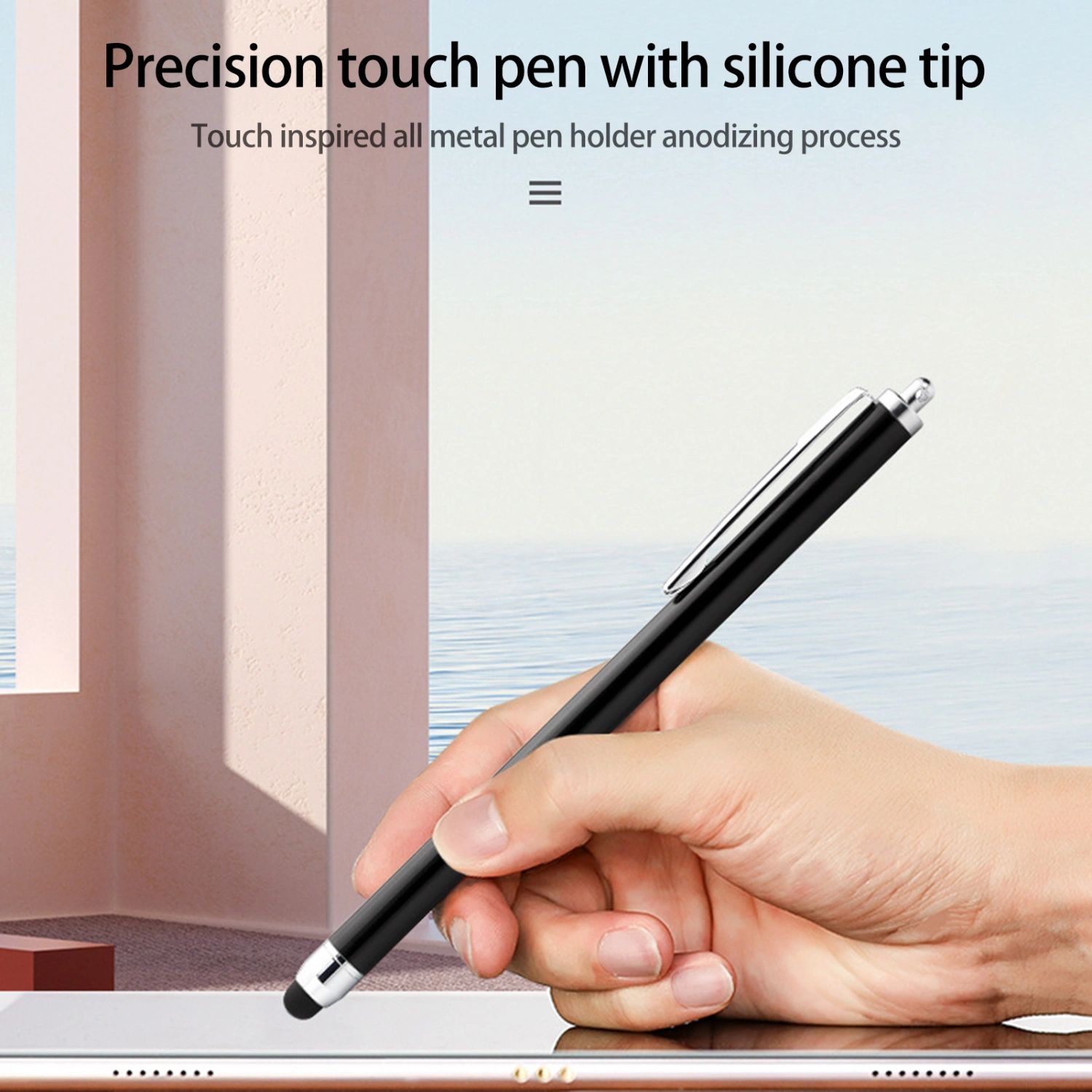Capacitive Pen Universal Sensitive Touch No Delay Comfortable Grip Replaceable Nib Writing Portable Smart Phone Tablet PC Stylus Pens for iOS/for Android