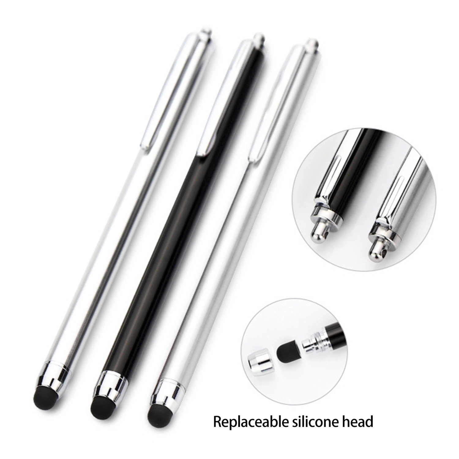 Capacitive Pen Universal Sensitive Touch No Delay Comfortable Grip Replaceable Nib Writing Portable Smart Phone Tablet PC Stylus Pens for iOS/for Android