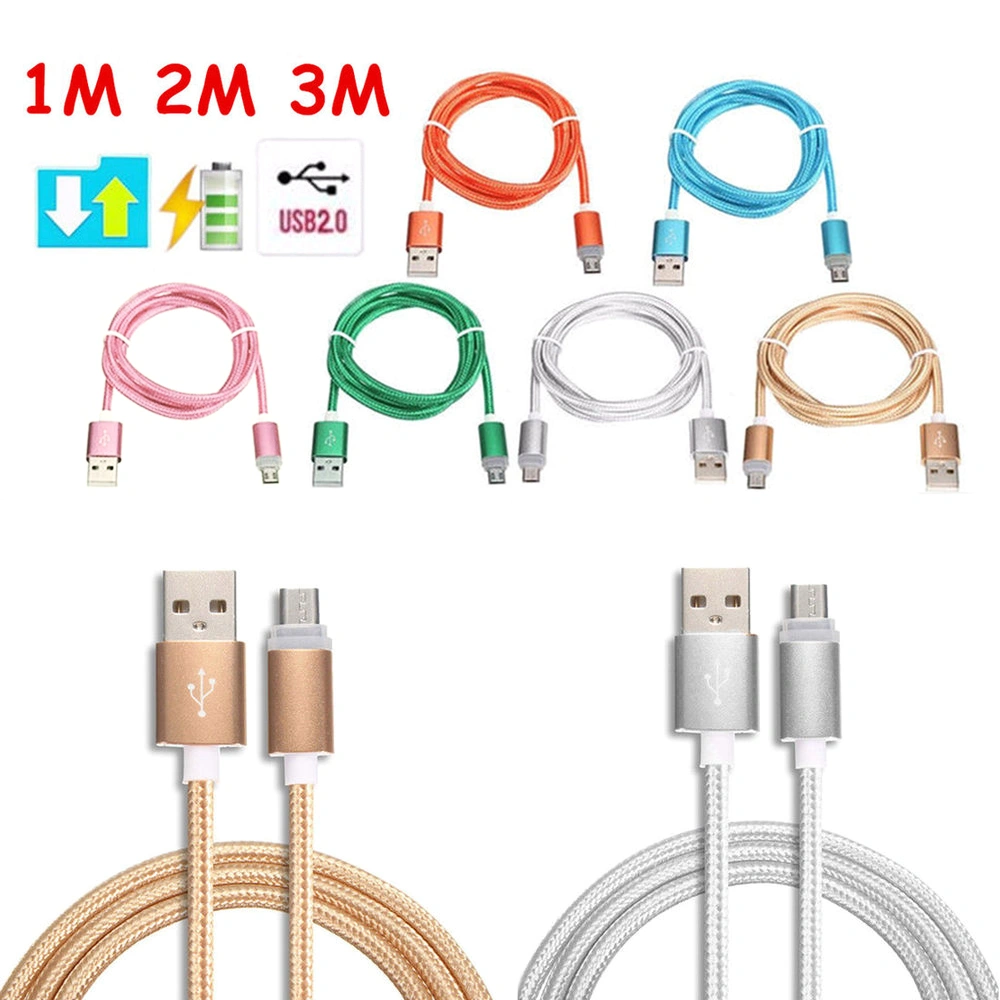 1/2/3M Micro USB Data Sync Fast Charger Charging Cable Cord for Samsung Android