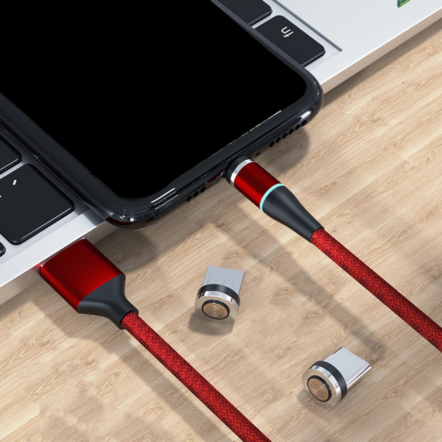 1/2m Magnetic Micro USB Type-c QC 3.0 Fast Charging Data Transmission Cable Cord