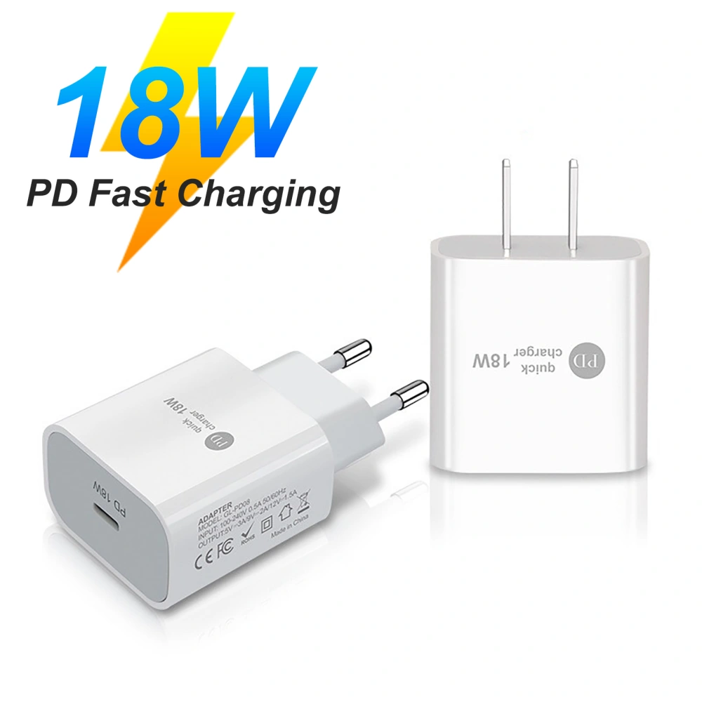 Mini Portable PD 18W Fast Charging Mobile Phone Quick Charger Adapter EU/US Plug