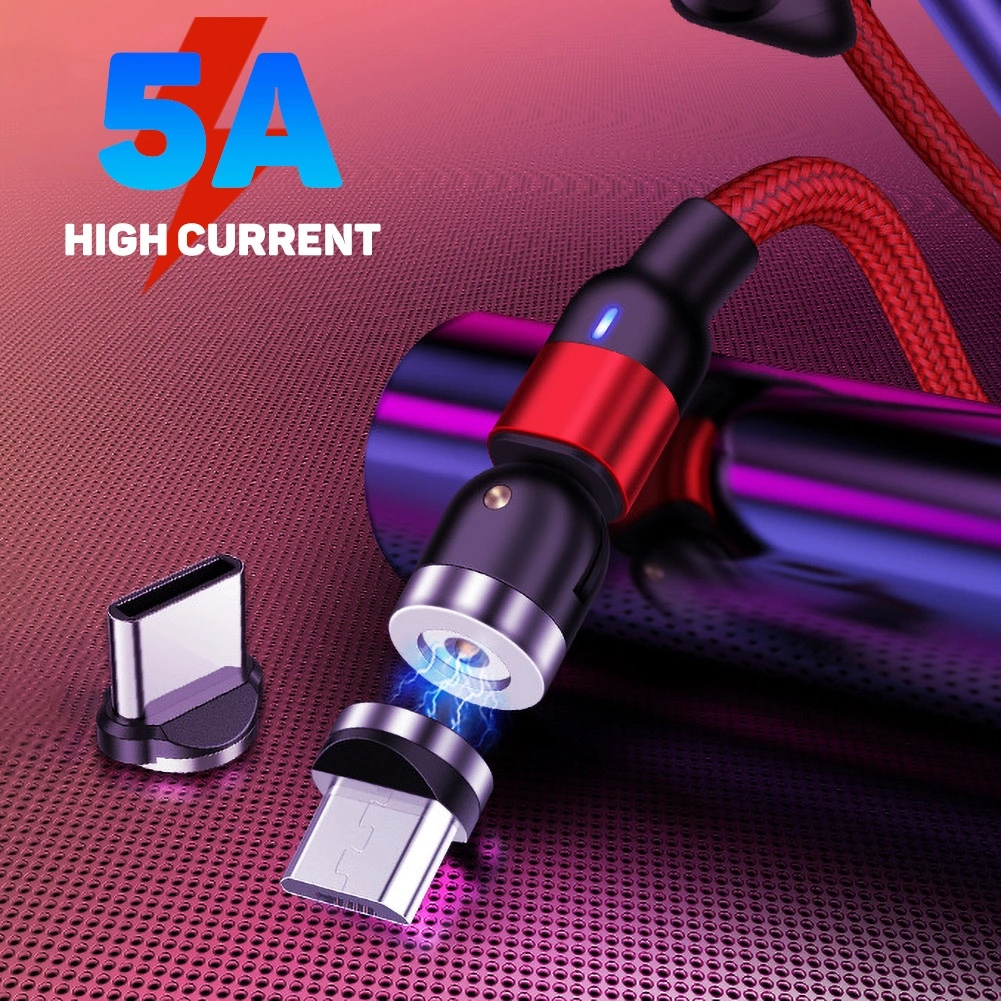 Magnetic 5A Fast Charging Cable Micro USB Type-C Plug Data Cord for Android