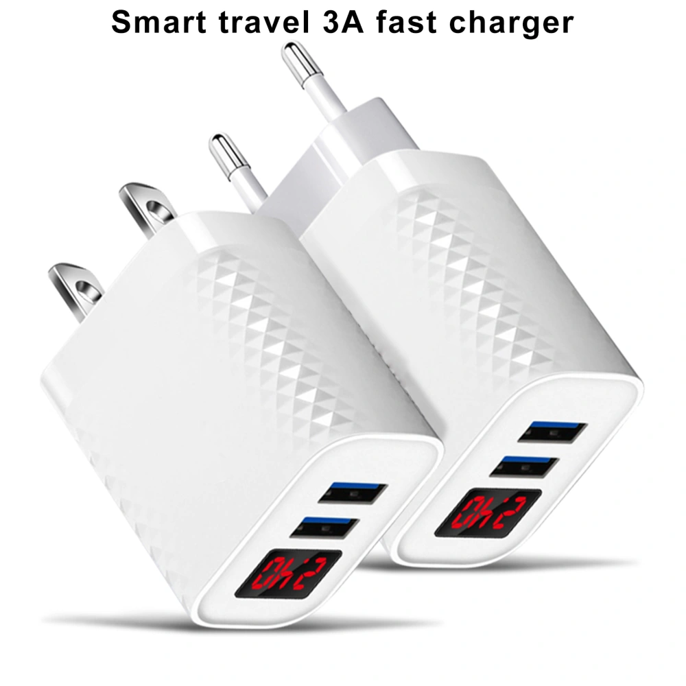 2 USB Ports QC3.0 3A Fast Charging Mobile Phone Quick Charger Adapter EU/US Plug