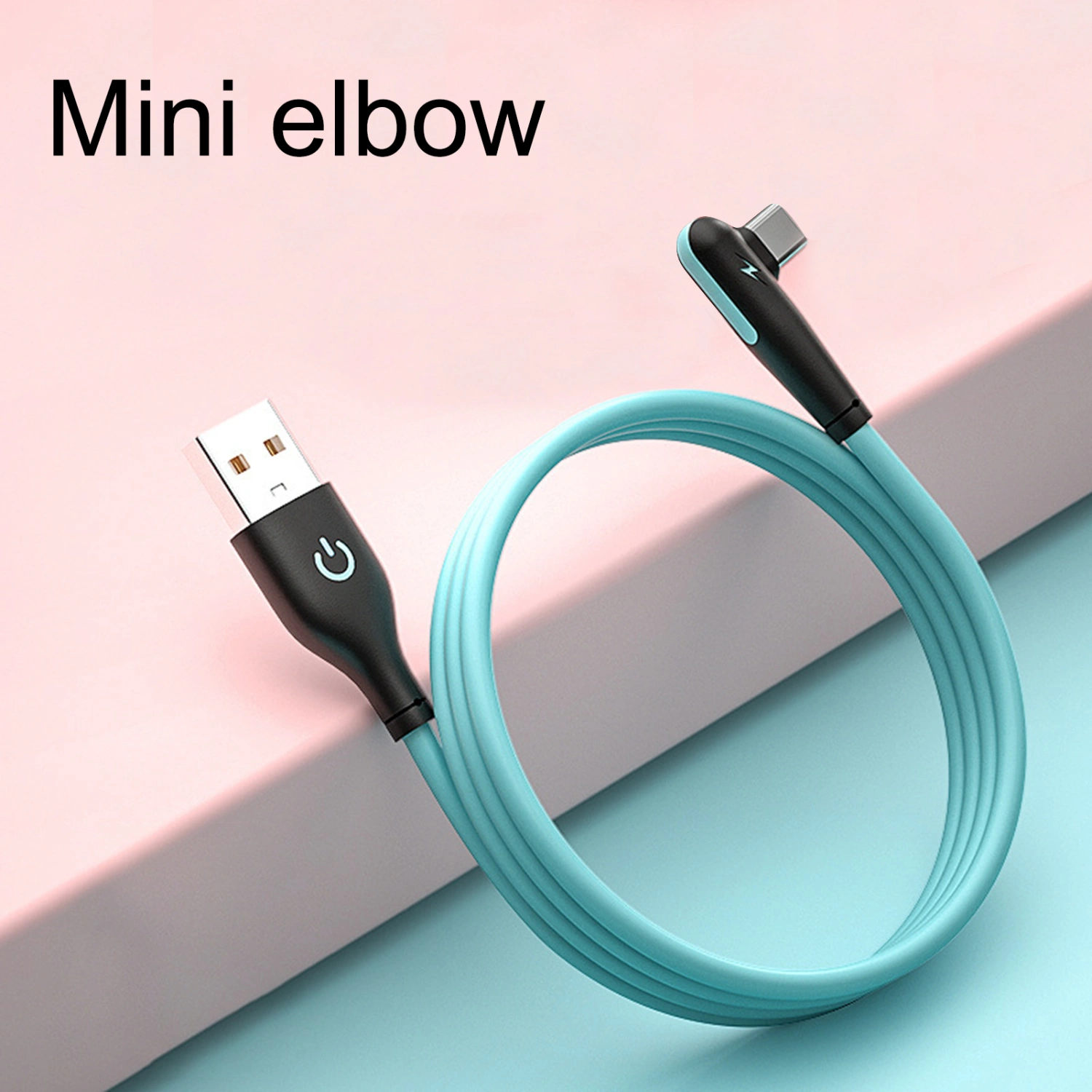 Data Cable Elbow Design Fast Charging 1/2m Type-C Charger Cord Wire for Mobile Phone