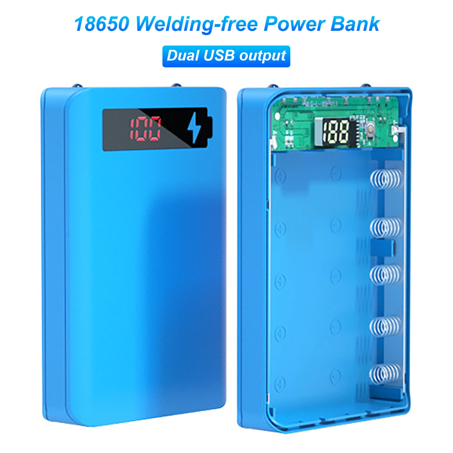 L5 Power Bank Shell Solderless Detachable LED Digital Display 5x18650 Portable Charger Case for Smart Phone