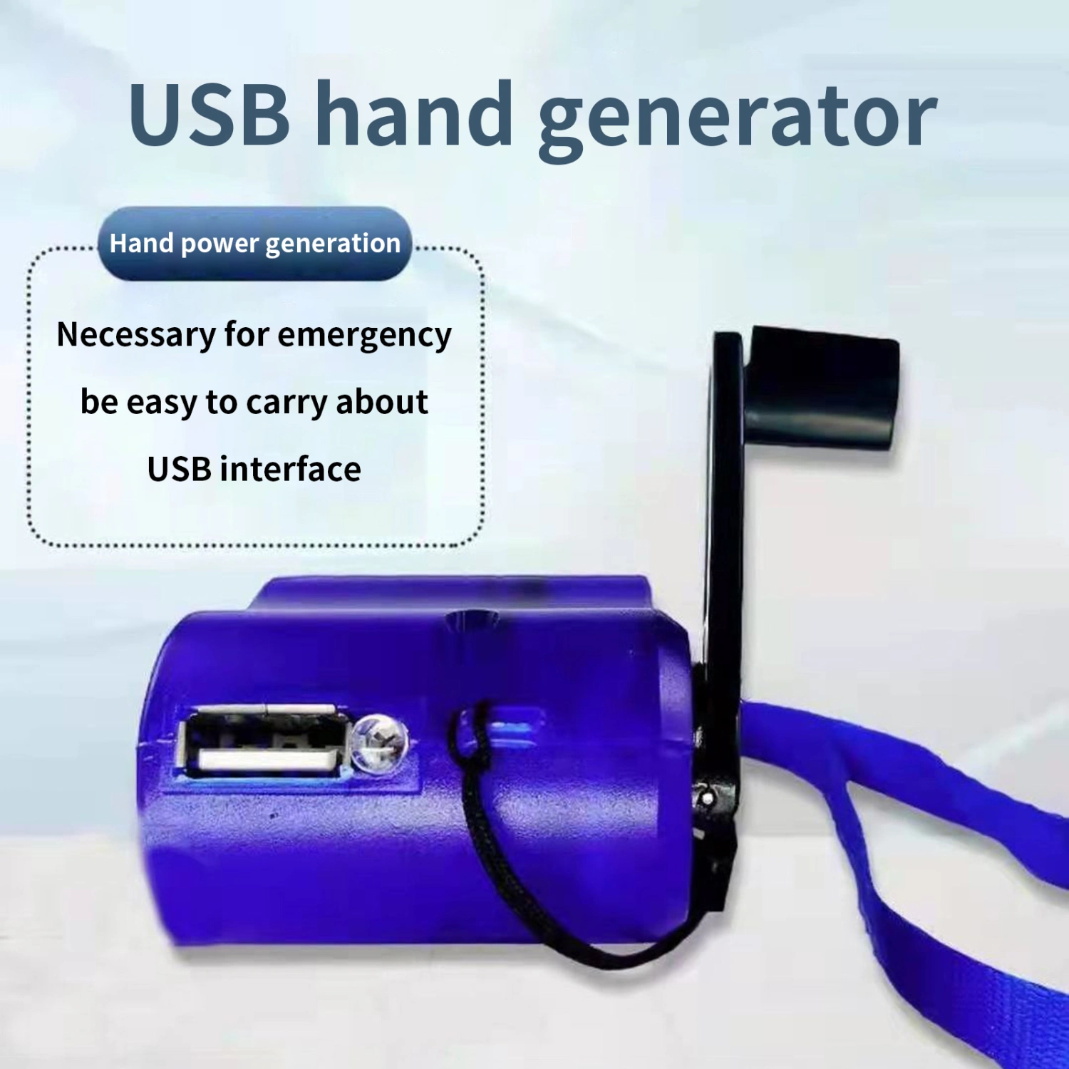 Hand Crank Charger Portable Safe Charging USB Port Mobile Phone Tablet Manual Emergency Dynamo for Outdoor