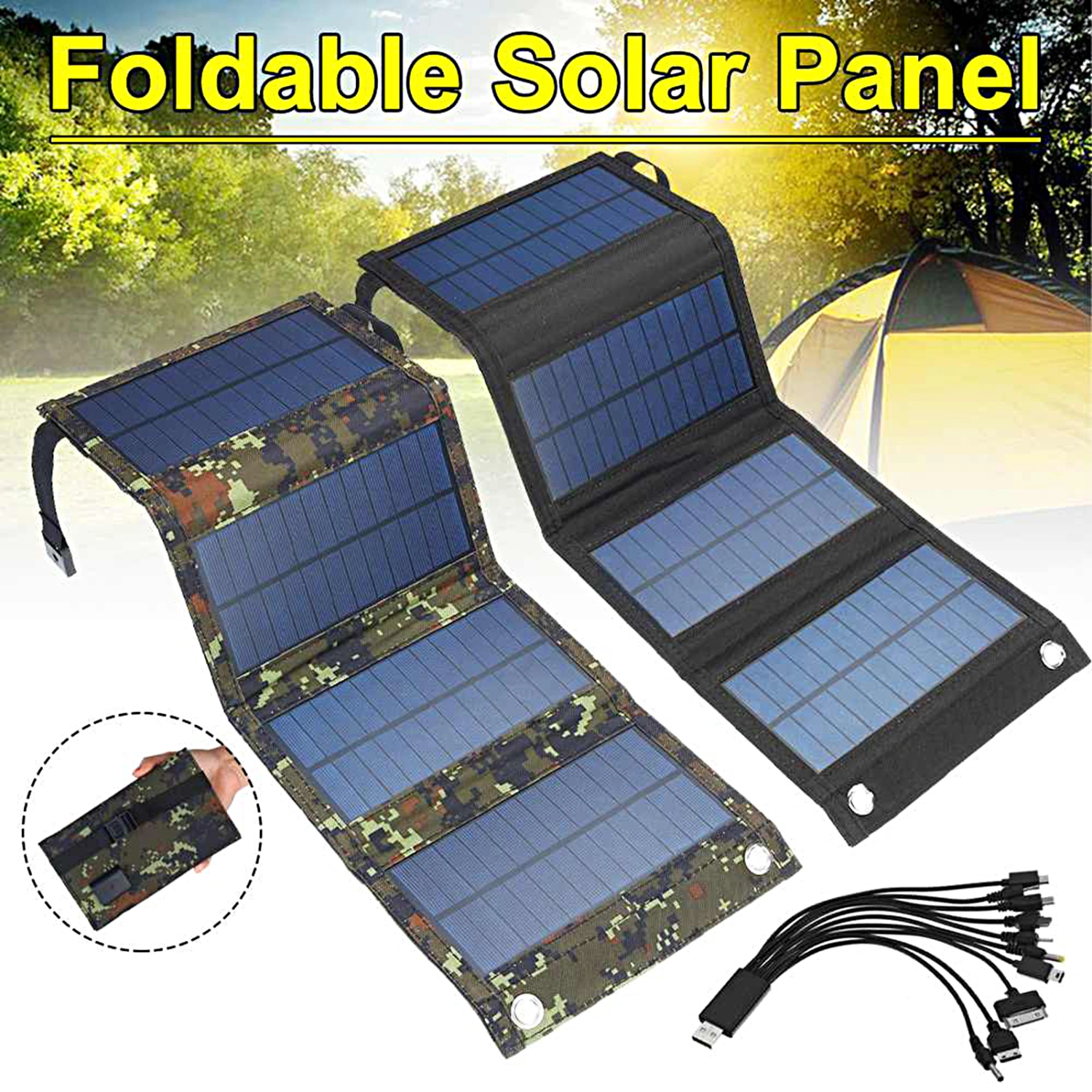 Solar Panel Foldable Ultra-thin Sensitive Fast Charging Waterproof 10W Portable Battery Charger Solar System for Phone