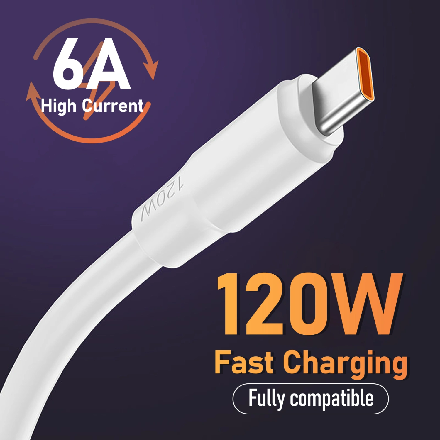 Data Cable Safe Fast Charging 120W Type-C Mobile Phone Data Line Charger Wire for Home 