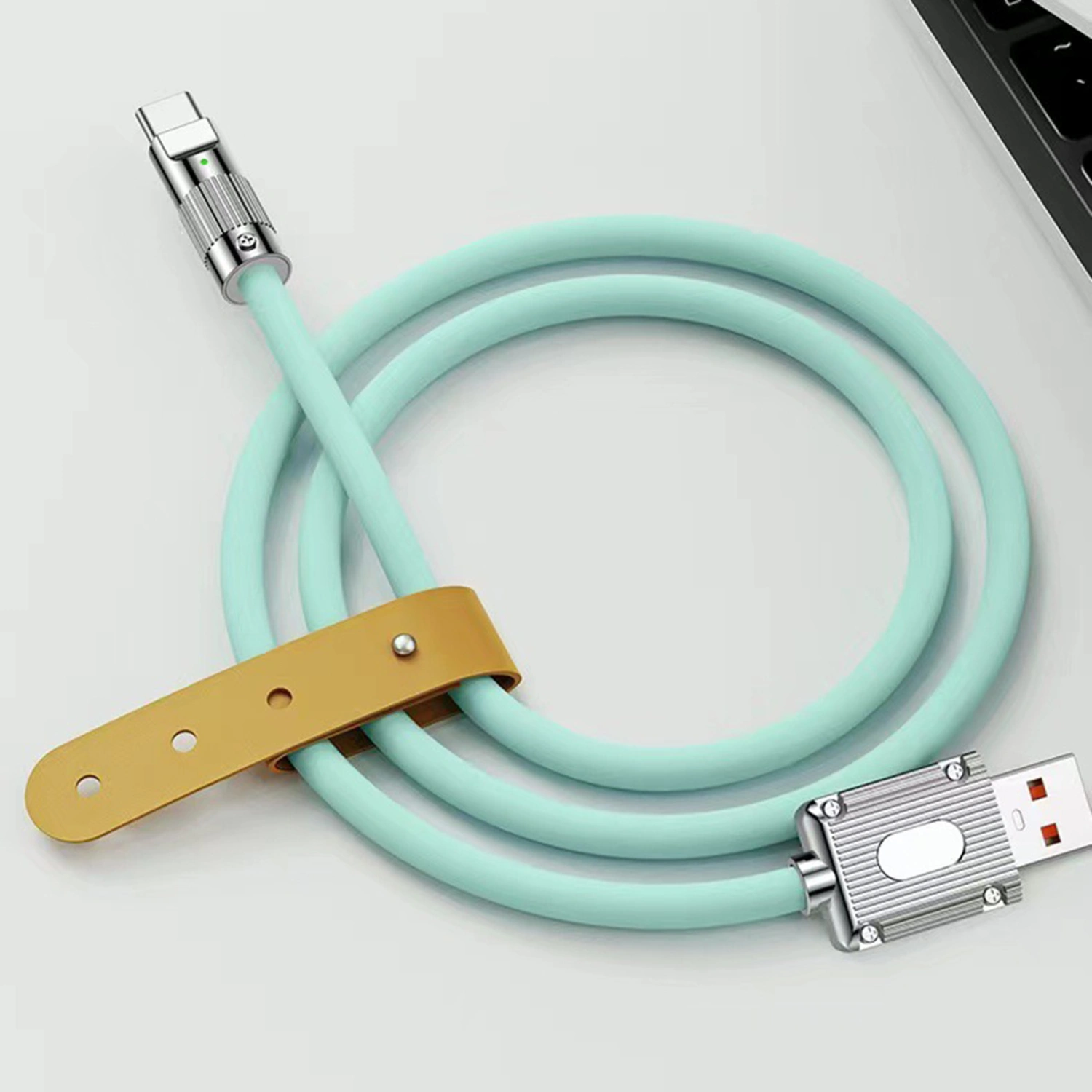 Data Cable Universal High Current Indicator Light Space-saving Safe Super Fast Charge 120W 6A Type-C Mobile Phone Charging Cord for Home