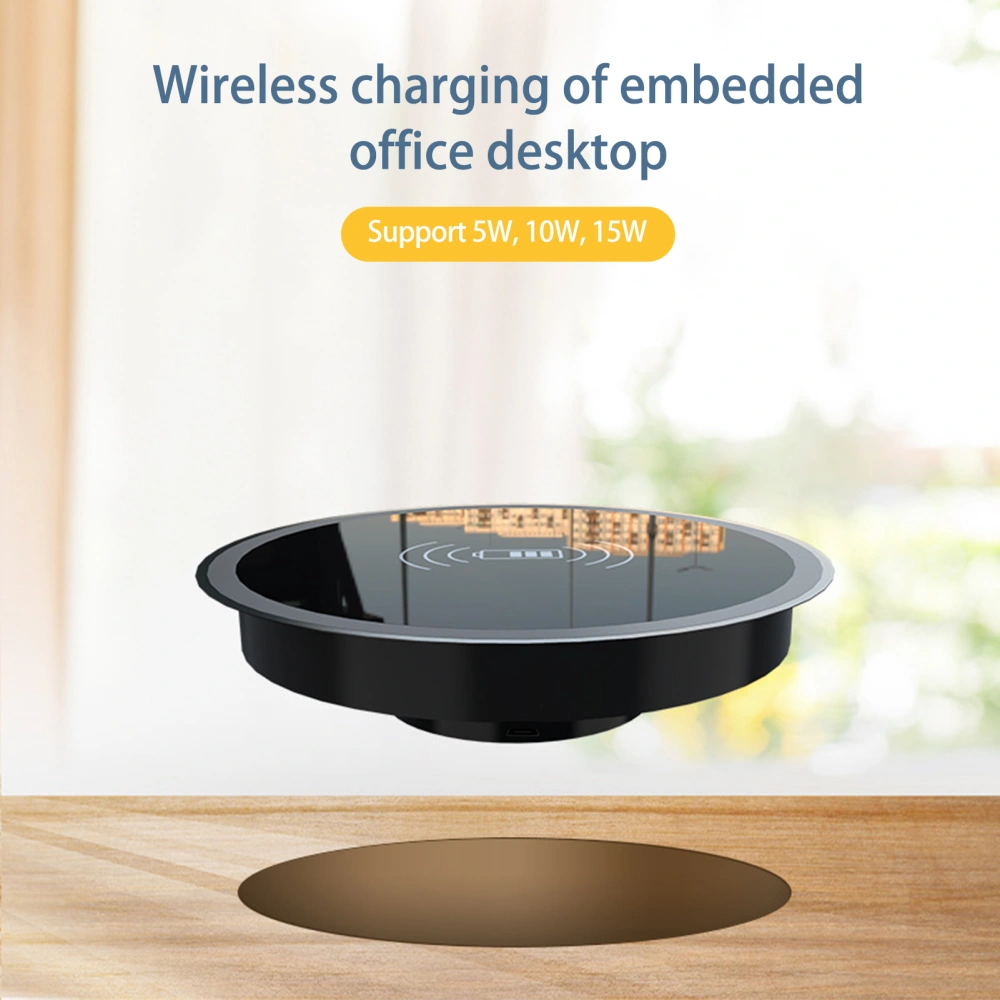 1 Set Wireless Charger Fast Charging Overcharging Protection Ultra-Thin High Power Wide Compatible Charge Device Acrylic Desktop Built-in Phone Wireless Charger Station for Home