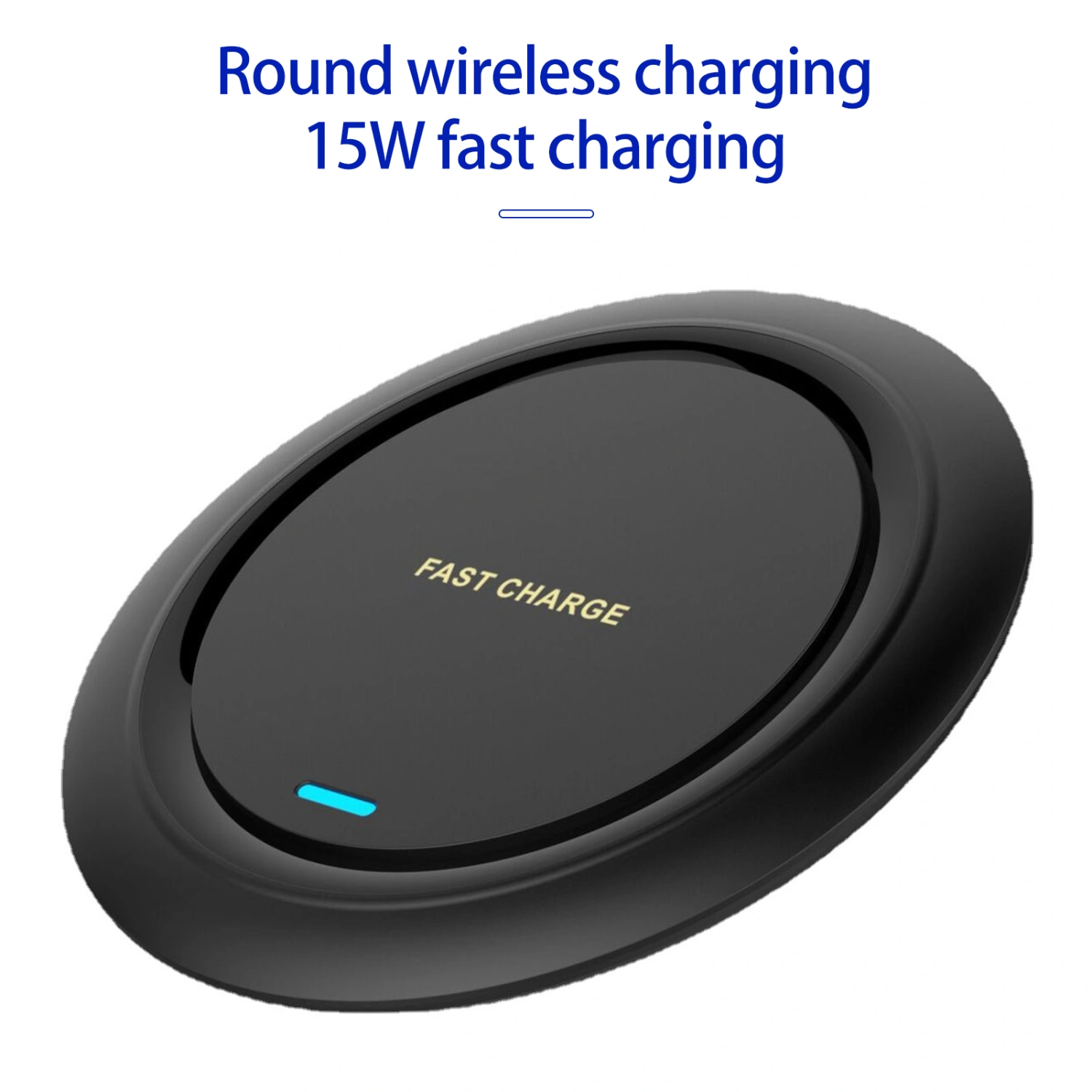 15W Wireless Charger Universal High Power Low Temperature Anti-slip Safe Qi Fast Charging Ultra-thin Induction Wireless Charging Pad for Smartphone