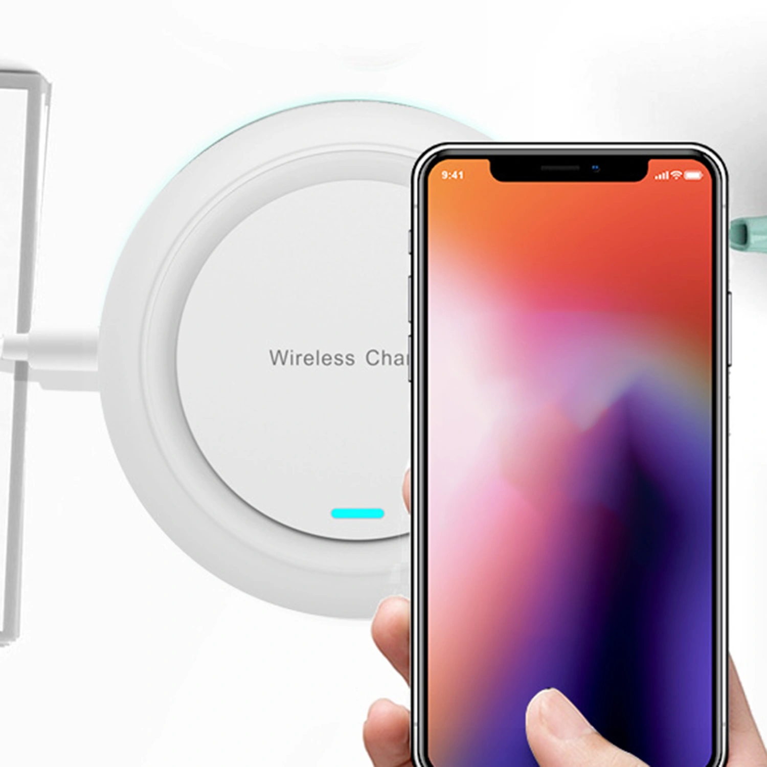 15W Wireless Charger Universal High Power Low Temperature Anti-slip Safe Qi Fast Charging Ultra-thin Induction Wireless Charging Pad for Smartphone