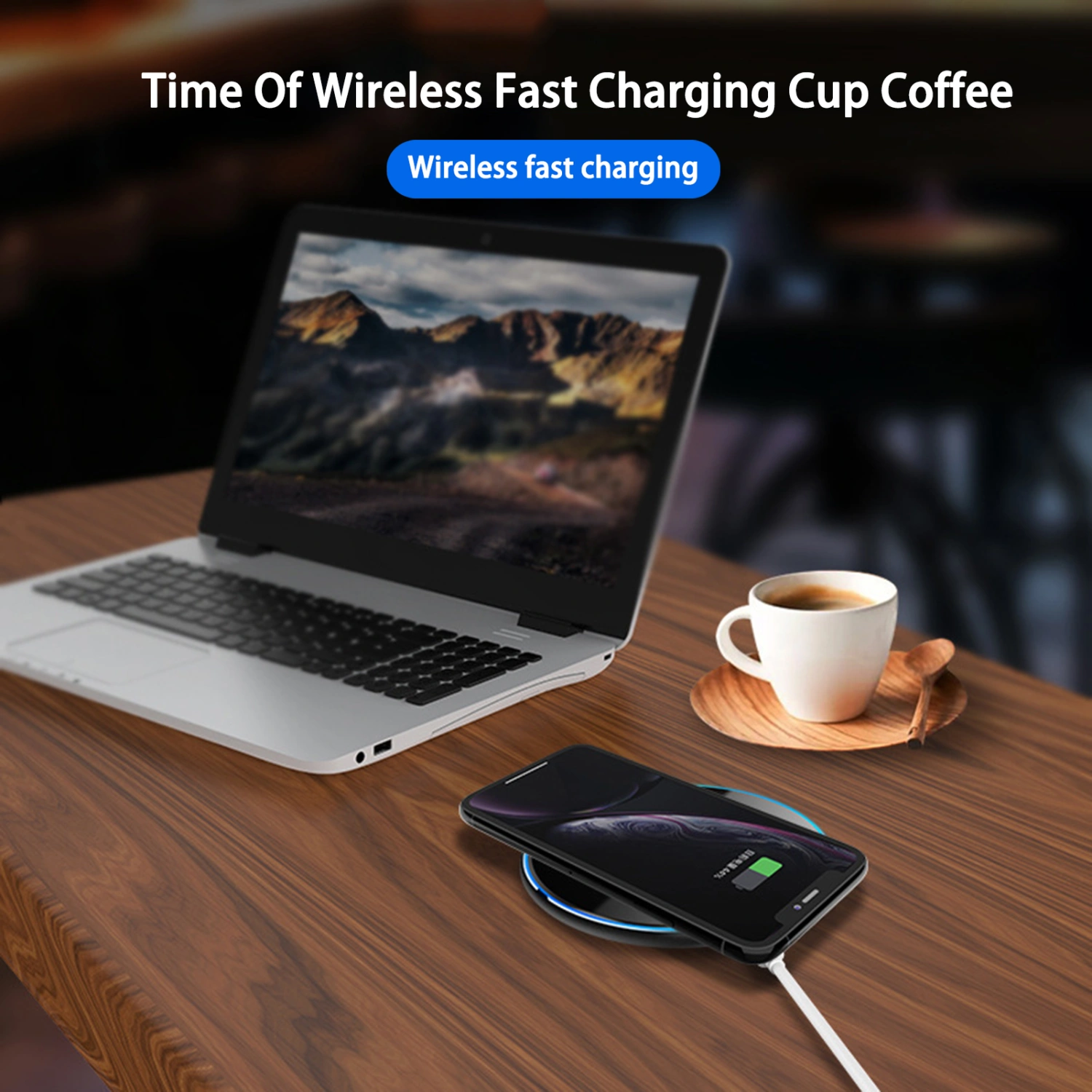 1 Set QI Charger Efficient Intelligent Recognition High Power Low Temperature Fast Charging 10W/15W Desktop Induction Wireless Charging Pad for Smartphone