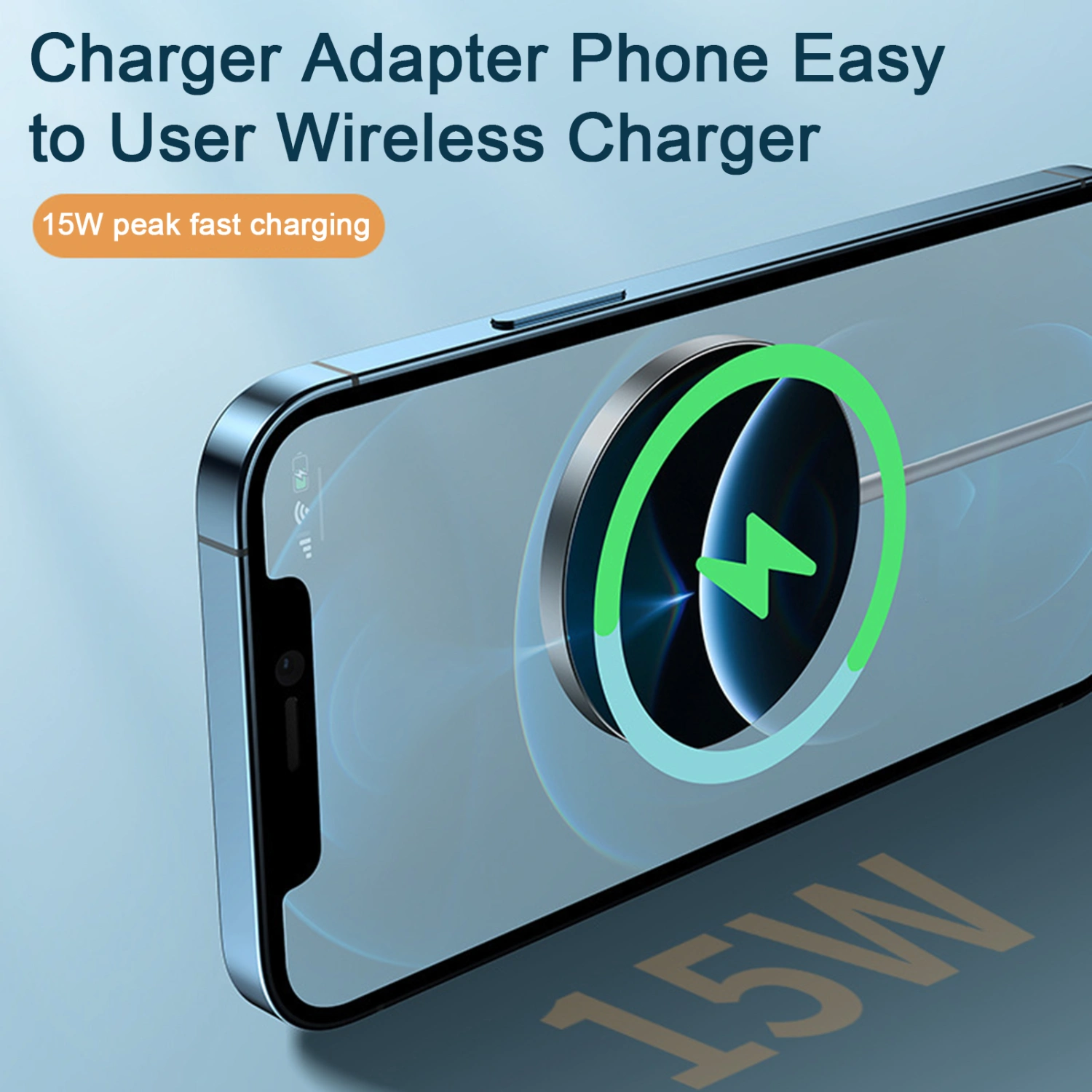 Charger Adapter 15W High Power Magnetic Fast Charging Phone Desktop Wireless Charger for iPhone 14 13 12 Pro
