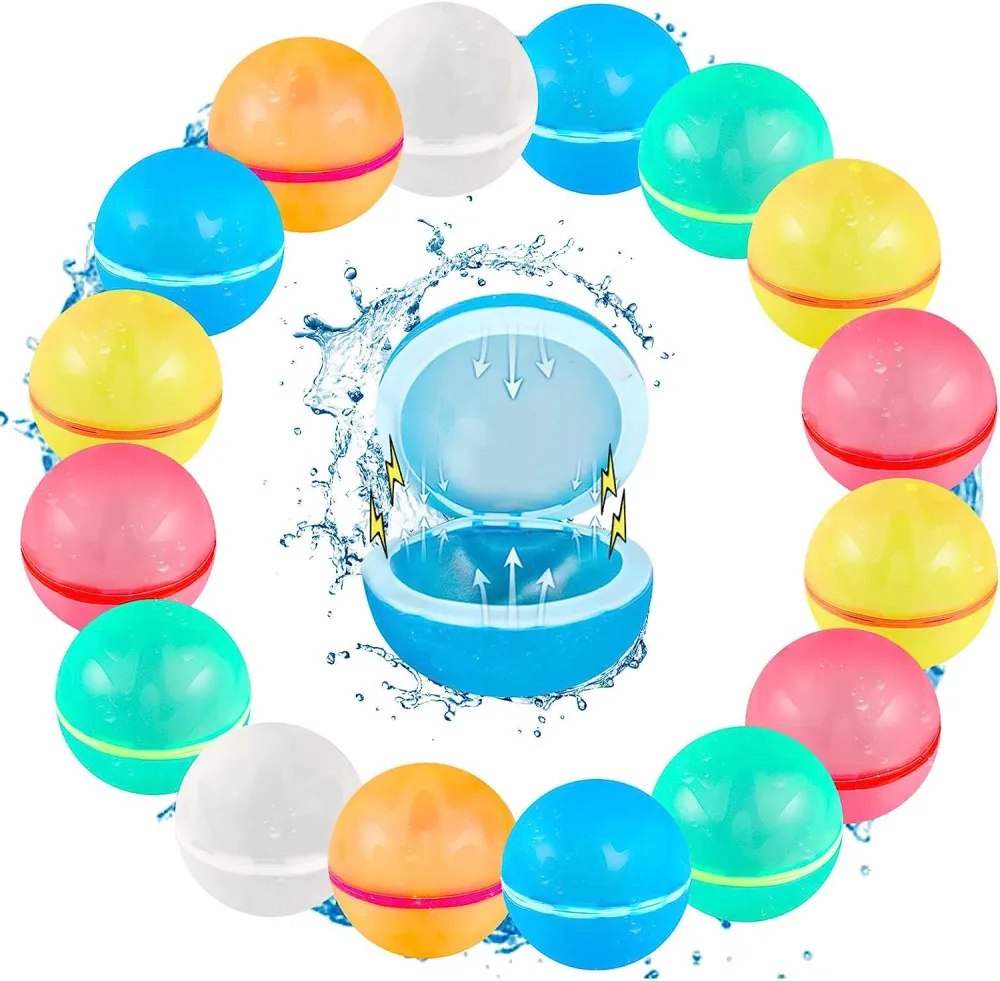 Reusable Magnetic Water Balloons, Water Balls Self-sealing Quick Fill, Summer Toy Outdoor Water Toys for Kids 3+, Outdoor Activities Water Fights, Summer Party, Color Random