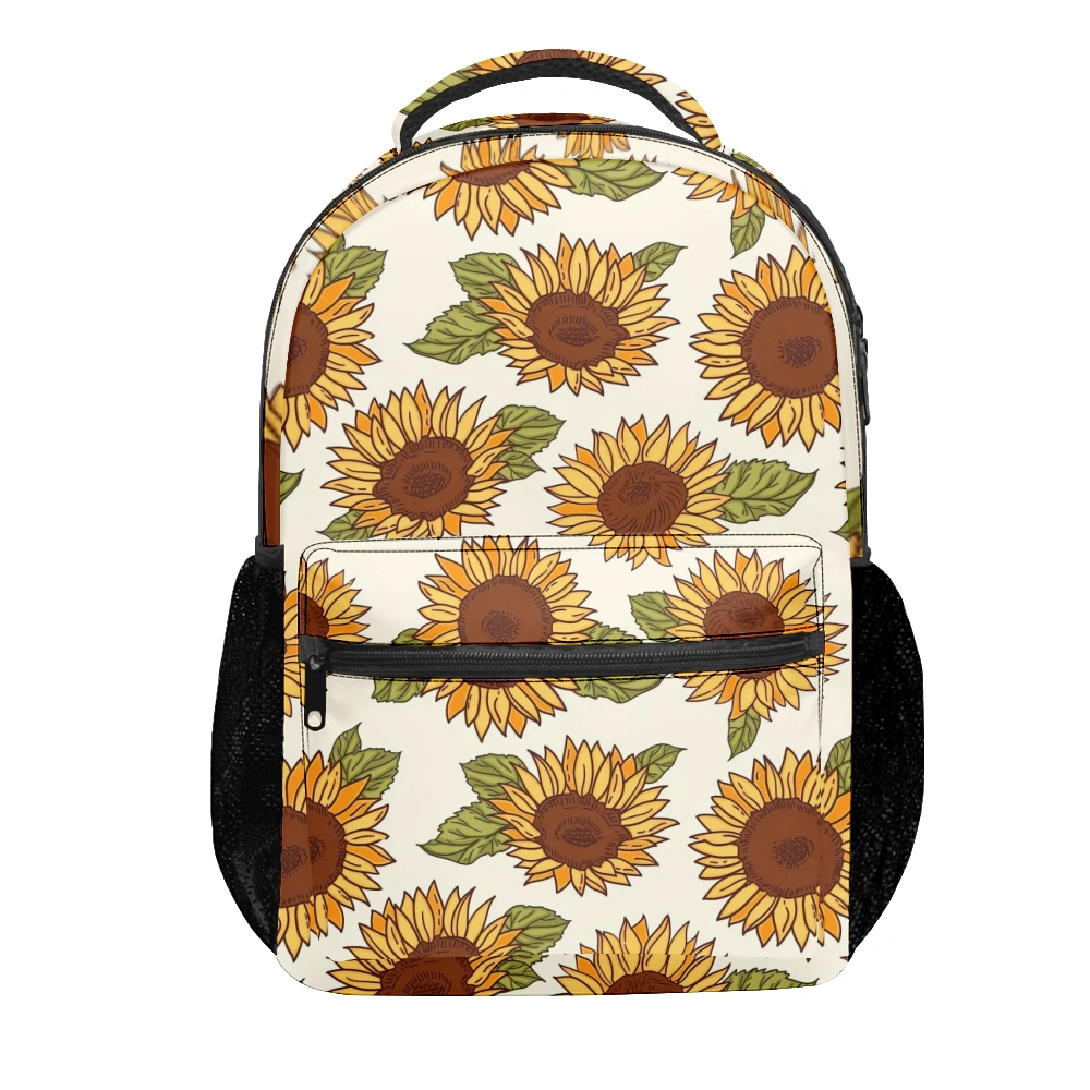 Sunflower Print Floral Backpack,Backpack Teen,Back Packs,Bag Backpack For Women,Backpack For College Students Women,