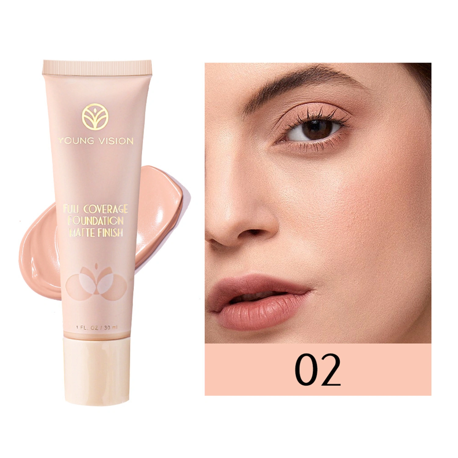 Liquid Foundation, Face Makeup for All Type of Skin, Longwear Full Coverage with Matte Finish, Oil Free
