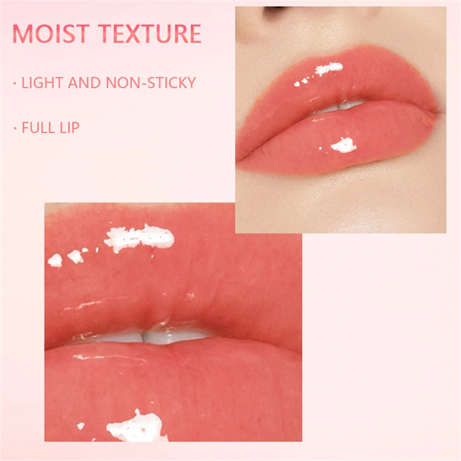 Shimmer Lip Gloss Plumping Liquid Nude Lipstick Moisturizing Lip Stain Long Lasting Waterproof Non-Stick Cup Lip Gloss