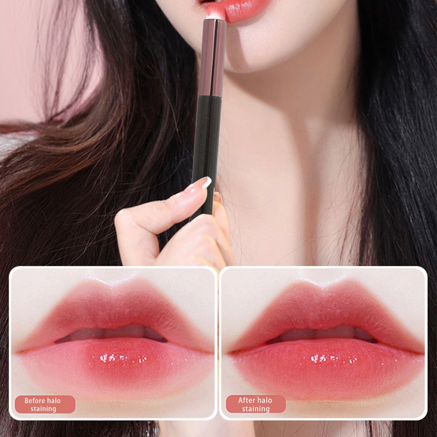 Lip Brush Round Head Lipstick Makeup Brush Portable Concealer Brush for Daily Makeup Women Girls