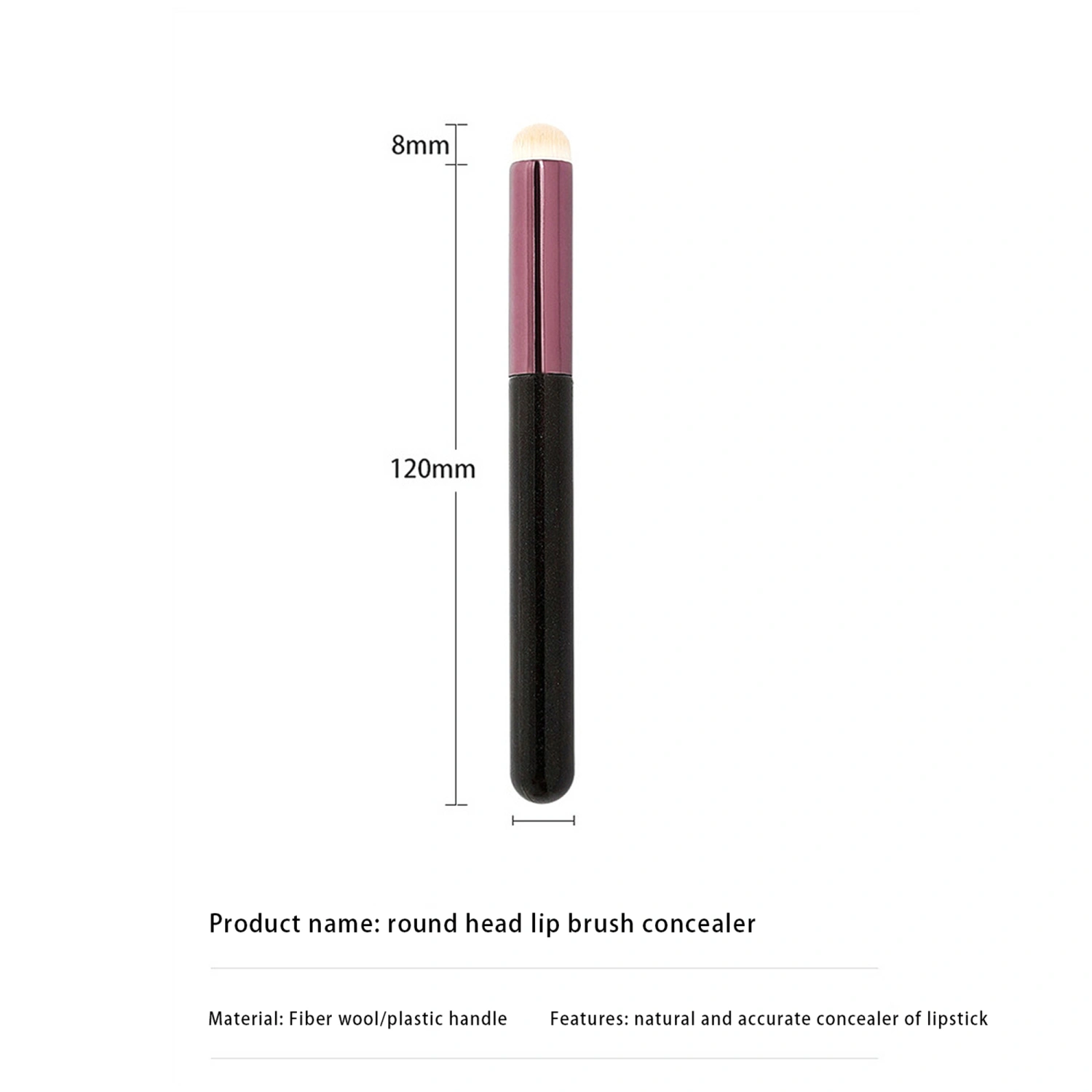 Lip Brush Round Head Lipstick Makeup Brush Portable Concealer Brush for Daily Makeup Women Girls