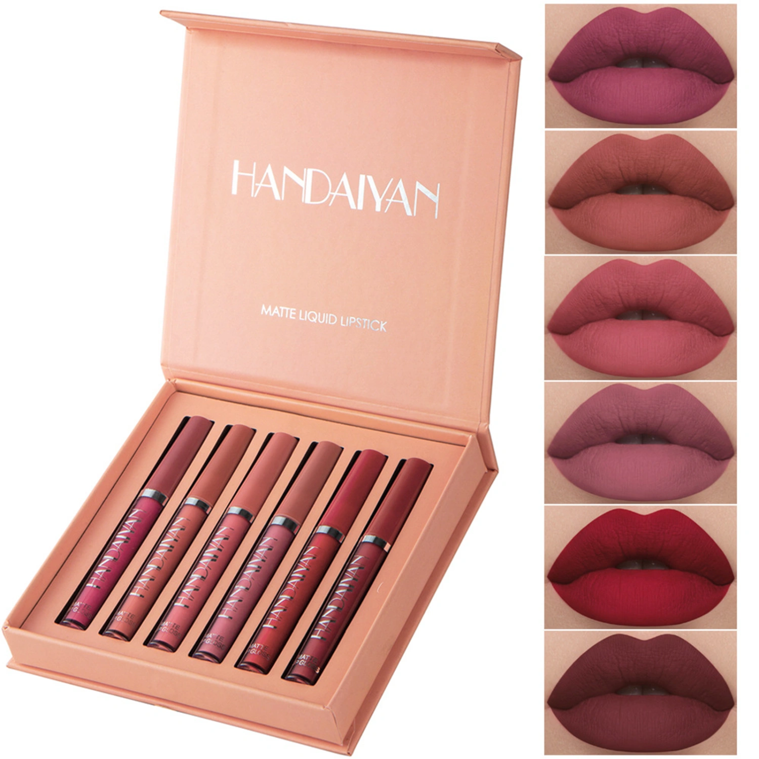 6Pcs Matte Liquid Lipstick Makeup Set, Matte liquid Long-Lasting Wear Non-Stick Cup Not Fade Waterproof Lip Gloss