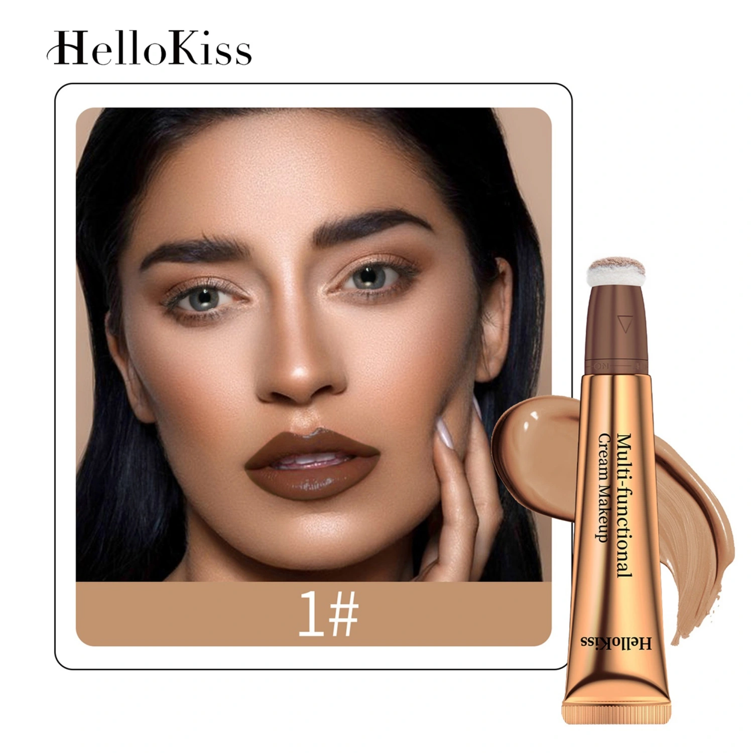 Cream Contour Stick, Multifunctional Highlighter Blush with Cushion Applicator Face Makeup Cosmetics