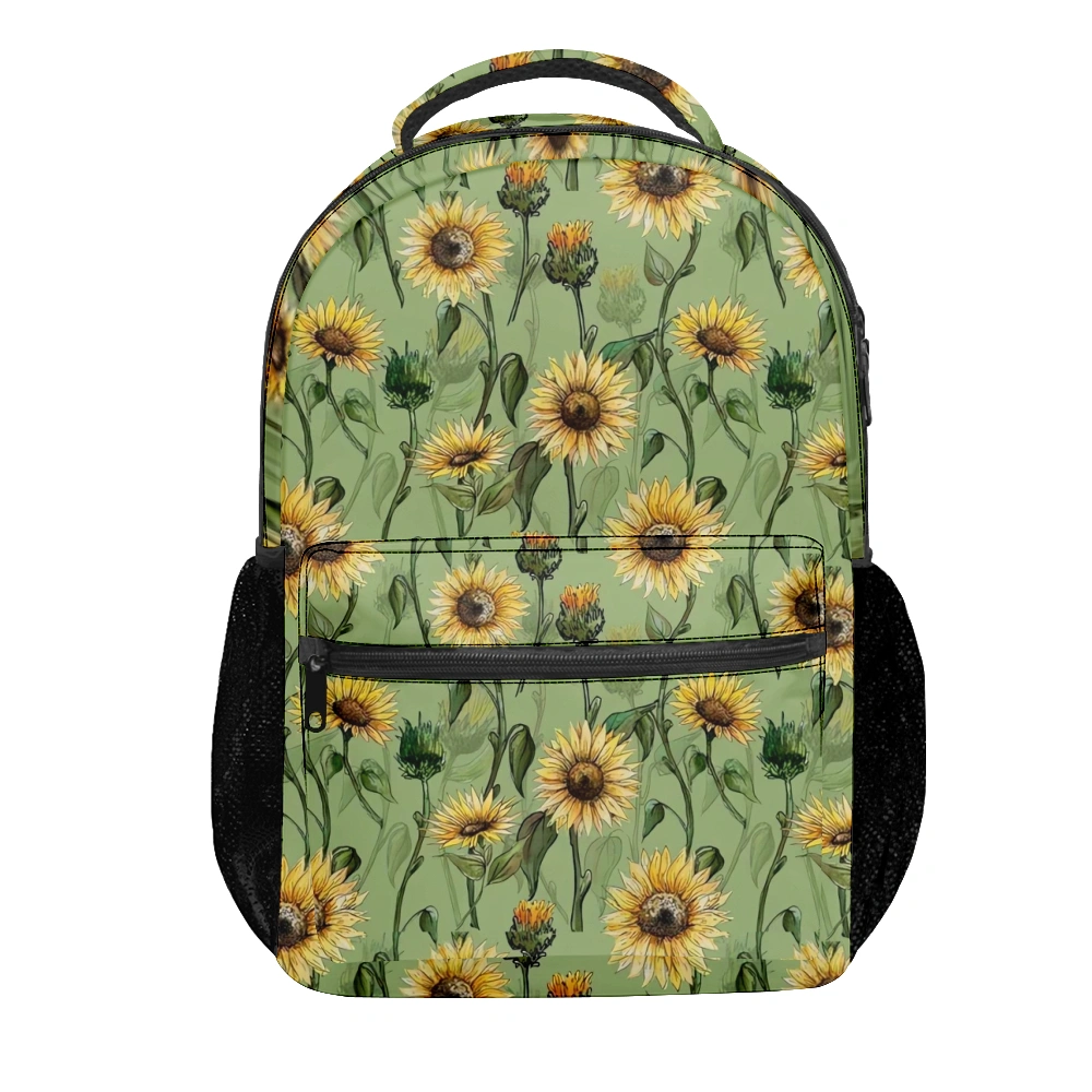 Sunflower Print Floral Backpack,Teen School Backpack,Bookbags,Womens Backpack For School,Bookbags For Teen Girls High School,