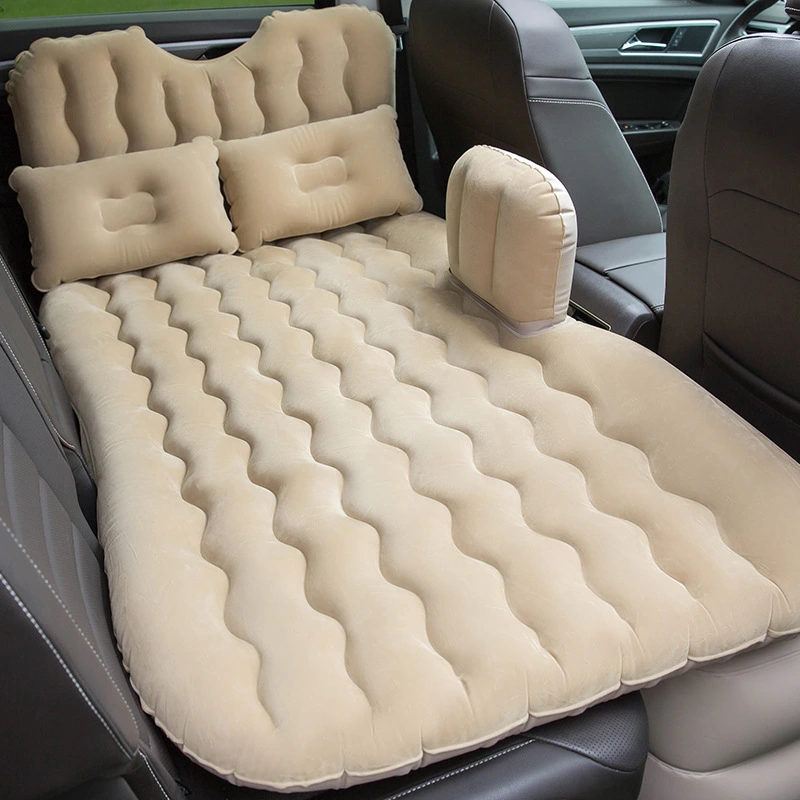 Airbed Car Seat Mattress Air Inflation Sofa Multifunction with Bag Repair Outfit 2 Pillows for Sleep Rest