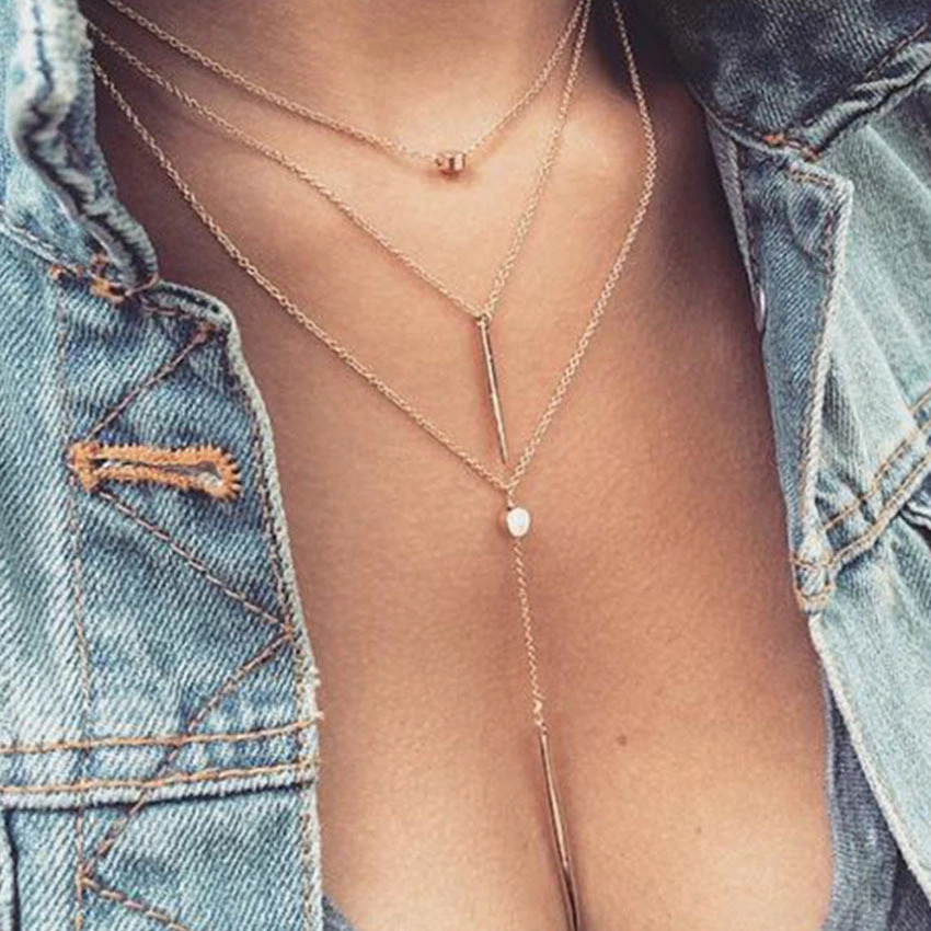 Women's Sexy Multilayer Necklace Small Dots Delicate Necklaces Elegant and Leisure Design for Women