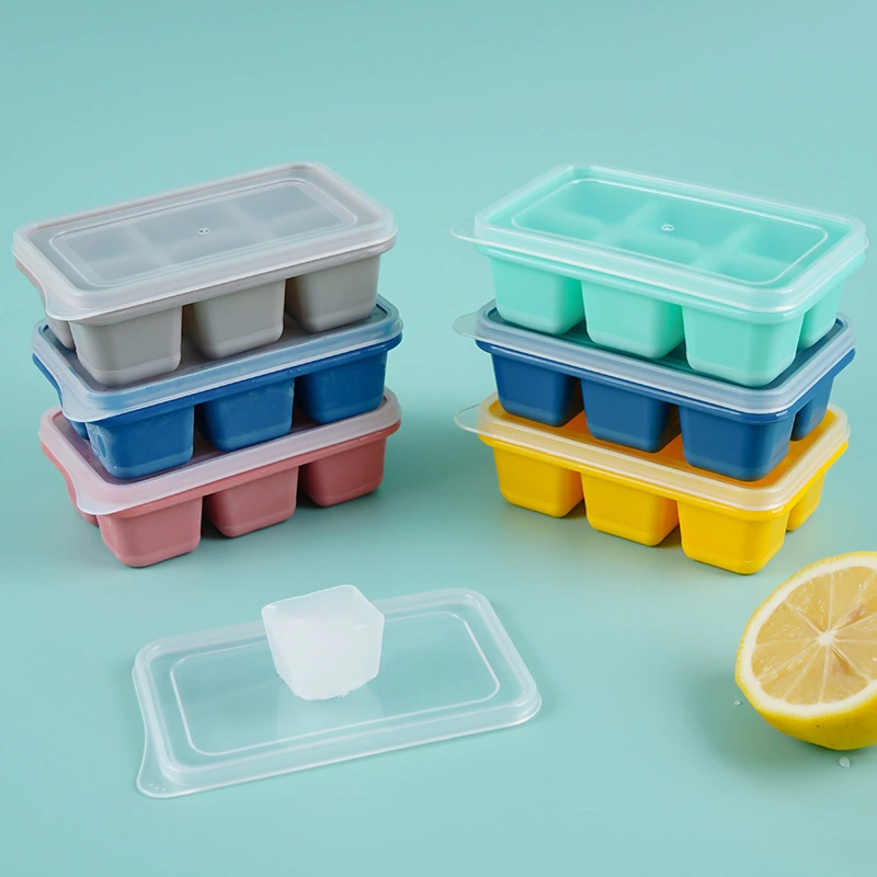 Silicone Ice Cube Mold With Lid Ice Tray Tools DIY Homemade Ice Cube Mold Square Shape Ice Cream Maker Kitchen Bar Accessories