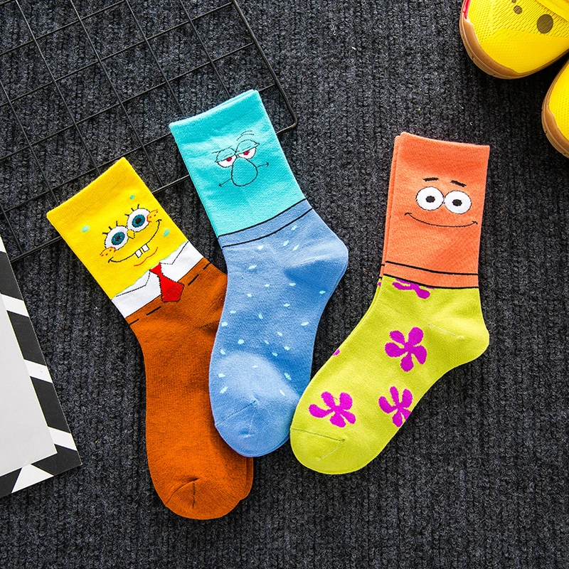 Cotton personality Cartoon character socks Men and women casual socks unisex Harajuku Creative hip hop skateboard socks