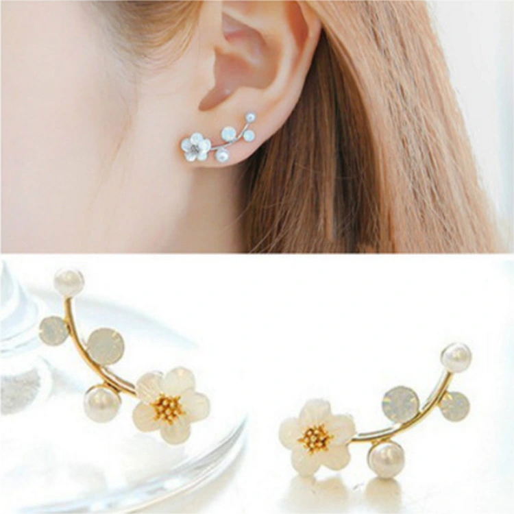 New Women Fashion Jewelry Lady Elegant Flower Crystal Rhinestone Ear Stud Earrings 1Pair