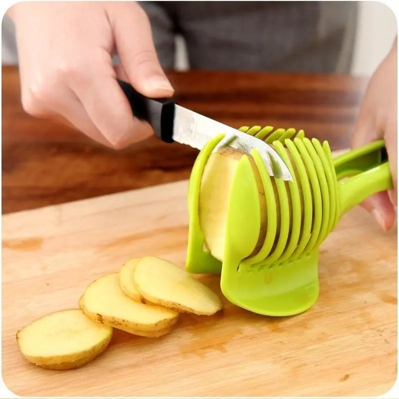 1Pc Potato Food Tomato Onion Lemon Vegetable Fruit Slicer Egg Peel Cutter Holder