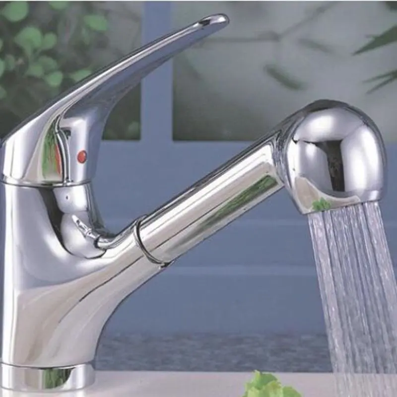 Home Faucet Spray Sink Chrome Sprayer Shower Pull Out Brush Head