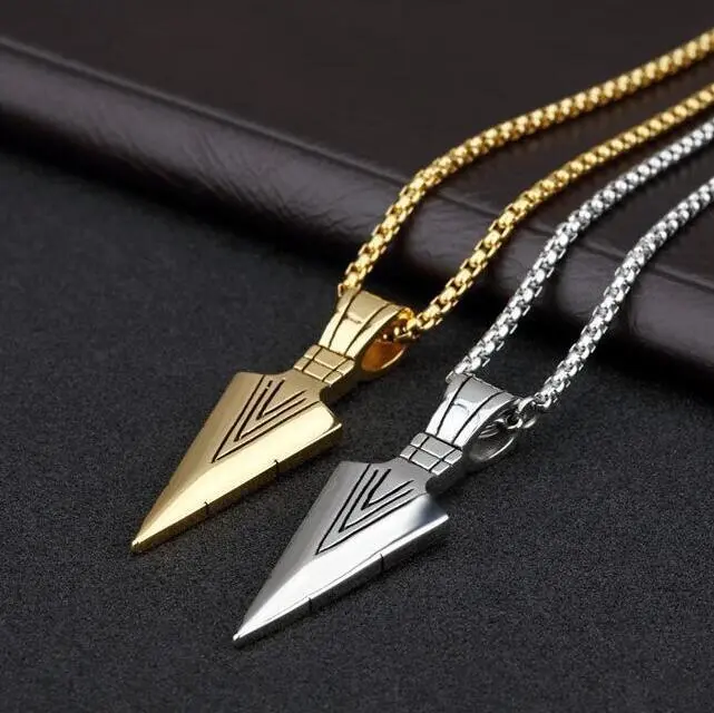 Exquisite Fashion 925 Sterling Silver Necklace Triangle Arrow Pendant Retro Personality Temperament Necklace Stainless Steel Pendant Keel Necklace Jewelry Anniversary Gift for Men Necklace