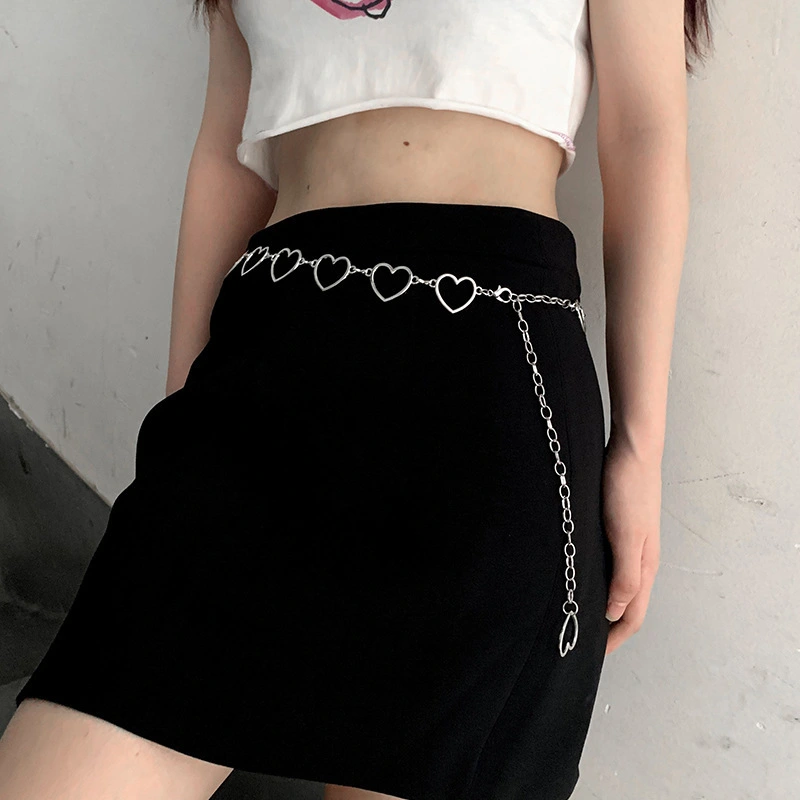 Heart Chain Girls Waistband Accessories Waist Chain Belt Women Fashion Heart Shaped Metal Waist Chain