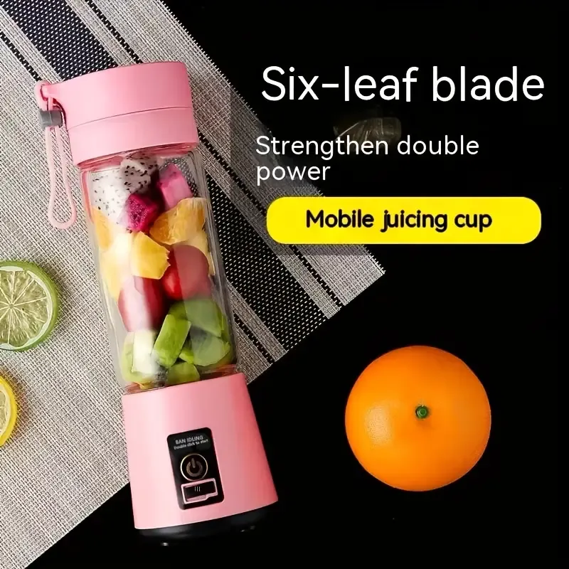 1pc Wireless Portable Blender, Six-leaf Blade USB Rechargeable Mini Juice Blender Suitable For Juice Shakes And Smoothies, Juice, Milk, Fruit And Vegetable Mini Juicing Cups