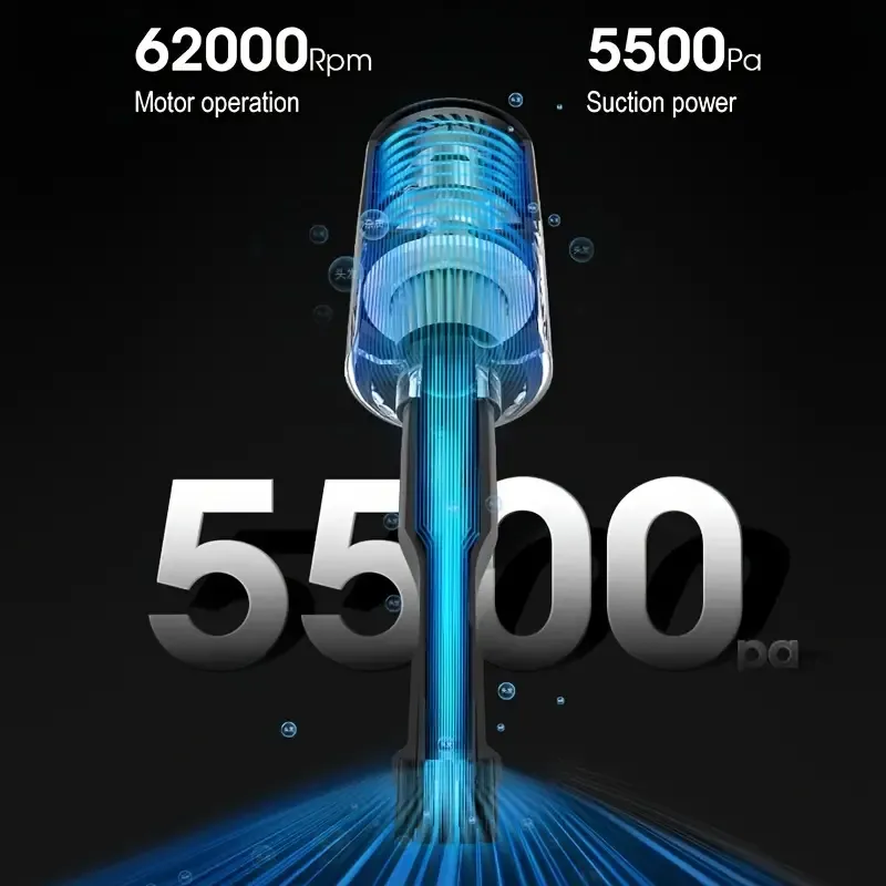 Portable Car Vacuum Cleaner, Rechargeable Handheld Automotive Vacuum Cleaner For Car Wireless Dust Catcher Cyclone Suction