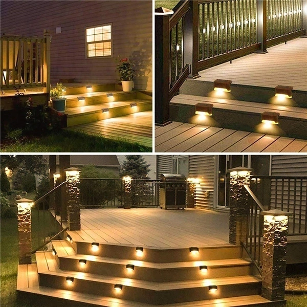 Solar Outdoor Deck Lights, Solar Step Lights Waterproof LED Solar Lamp for Outdoor Pathway, Yard, Patio, Stairs, Step and Fences