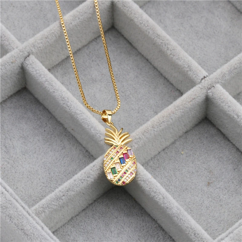 Fruit Pineapple Pendant Necklace Fashion Retro