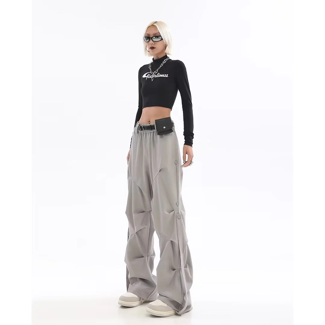 Women's Fashion Vintage Crumpled Straight Casual Pants