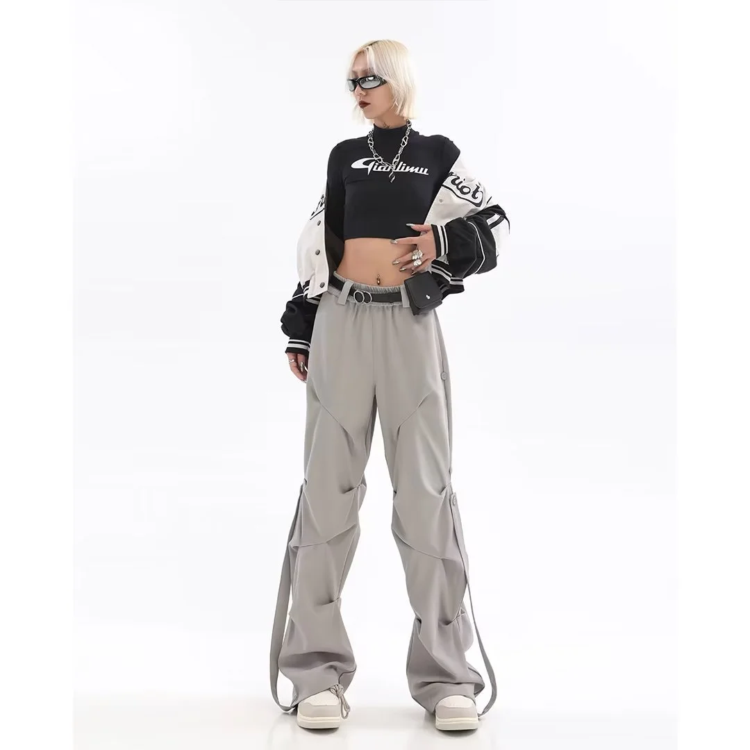 Women's Fashion Vintage Crumpled Straight Casual Pants