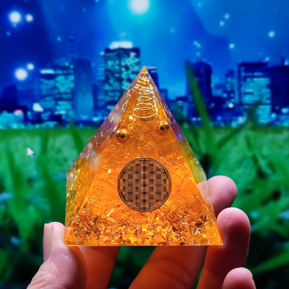 Crystal Ball Gravel Pyramid Home Crafts Resin Decorations