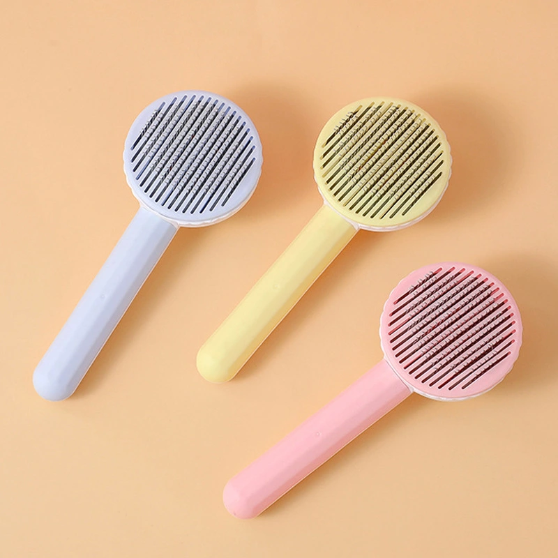 Pet Hair Removal Comb Cat Brush Self Cleaning Slicker Brush for Cats Dogs Hair Remover Scraper Pet Grooming Tool Cat Accessories