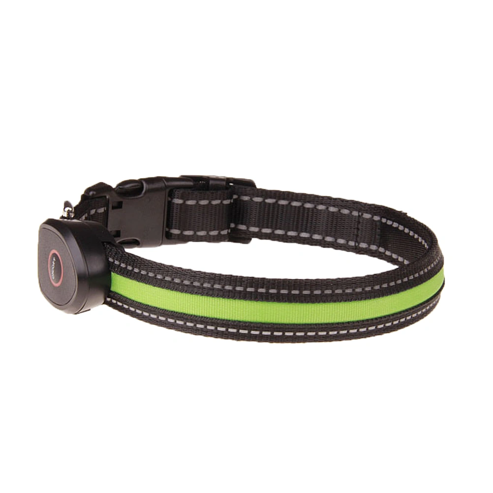 Led Dog Collar USB Rechargeable Glowing Pet Dog Collar Light Flashing Light Up Dog Necklace for Dogs Night Walking Safety Size S (Green)