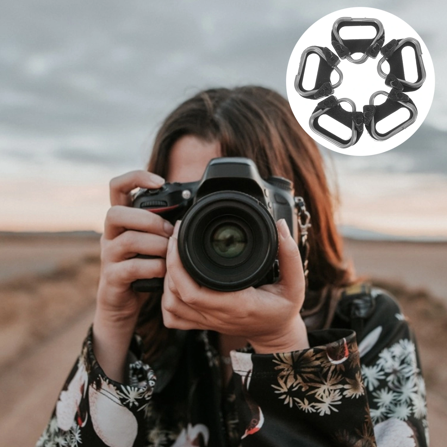 5pcs Camera Strap Triangle Split Rings Camera Strap Lug Rings Compatible with D-SLR Camera