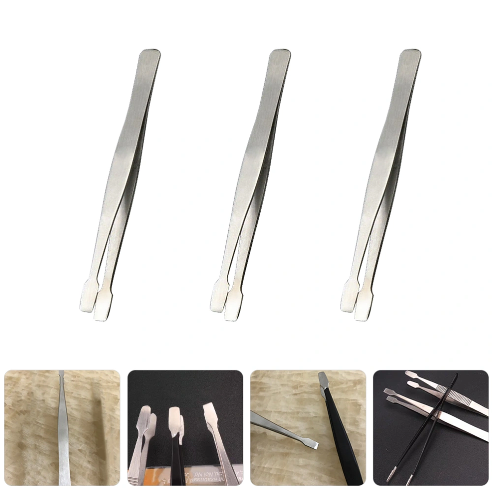 3pcs Stamp Tweezers Stamps Collector Tools Stainless Steel Eyelash Tweezers Tools