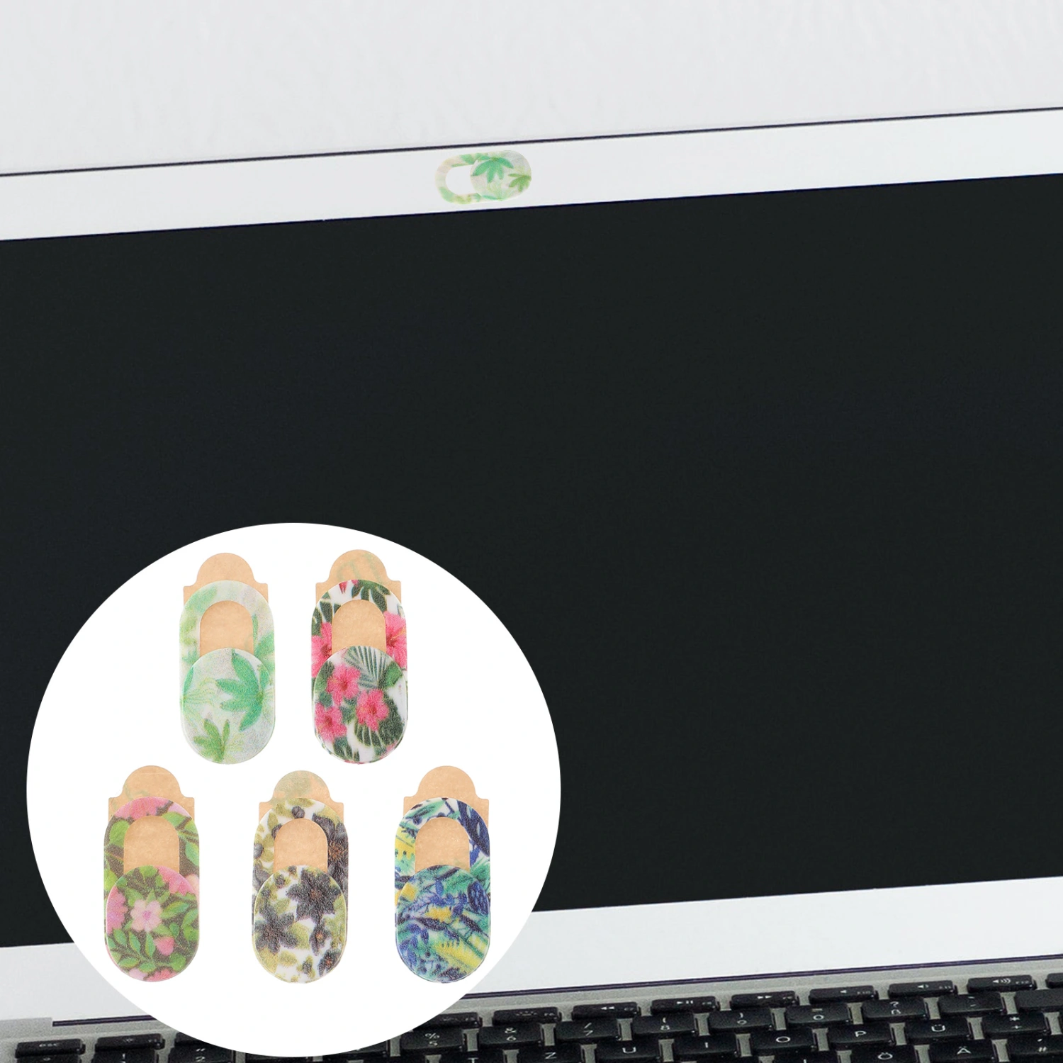 5pcs Floral Pattern Computer Camera Cover Slide Phone Camera Covers Web Cam Privacy Covers