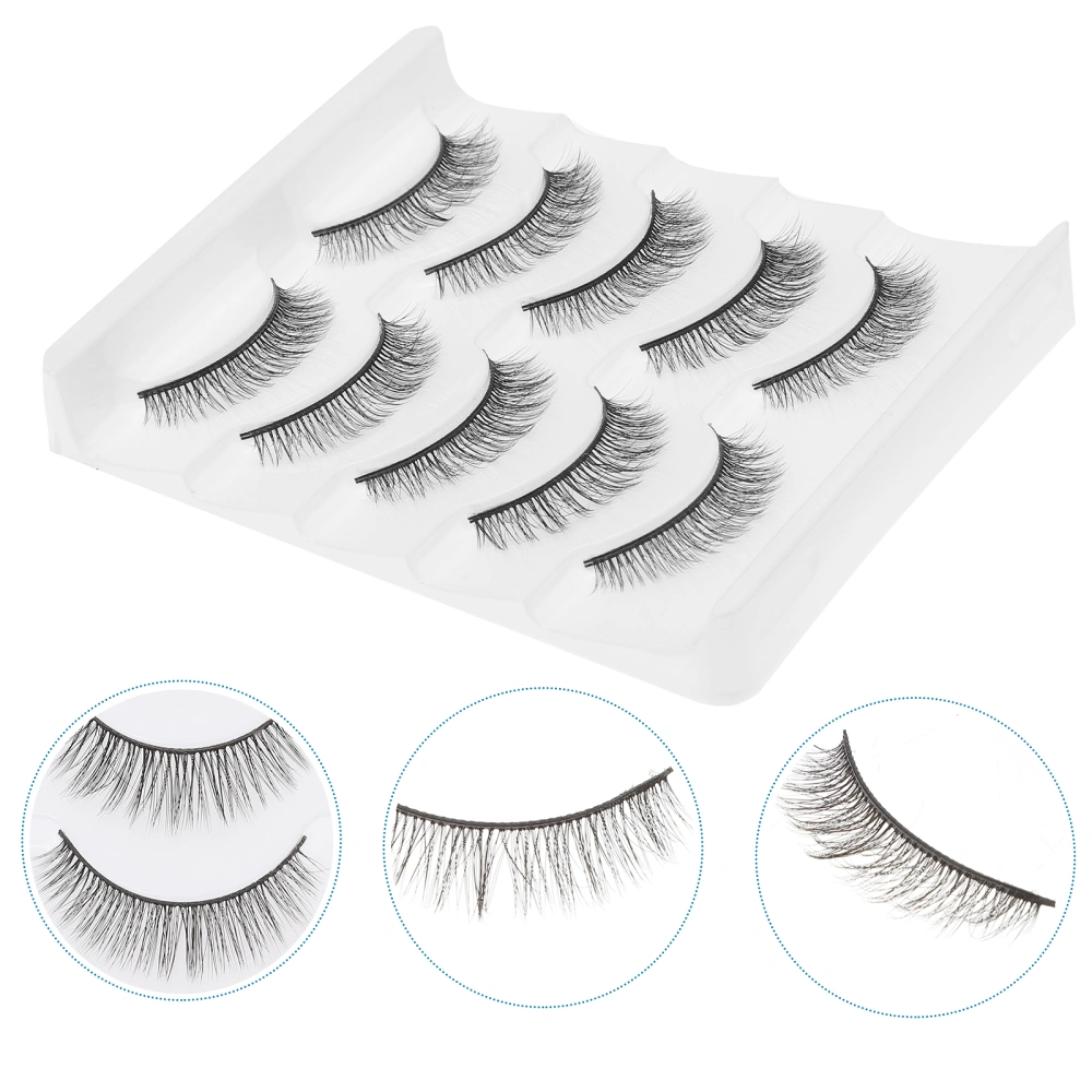 5 Pairs False Eyelashes Chemical Fiber Fake Lashes Natural 3D Eye Beauty Lashes