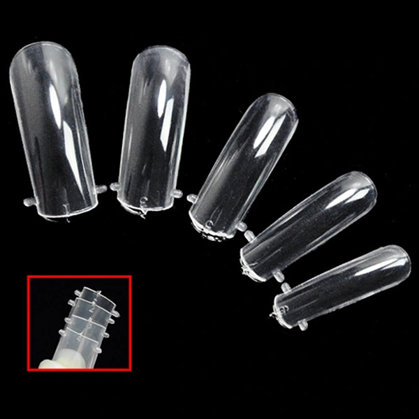 100pcs Nail Art System Form UV Gel Acrylic Nail Tips (Transparent)